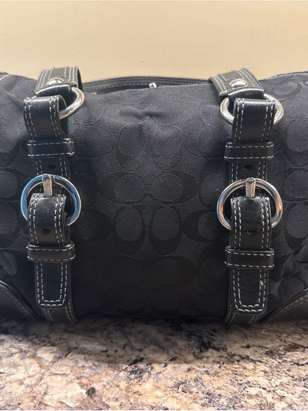 Vintage Coach Chelsea 10983 Black Signature Turnlock Y2K Shoulder Bag